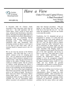 Have  a  View Chile FTA and Capital Flows: Nancy Birdsall*