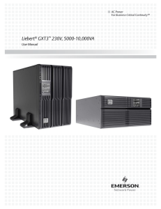 Liebert GXT3 230V, 5000-10,000VA User Manual