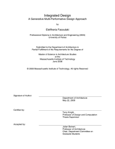 Integrated Design A Generative Multi-Performative Design Approach Eleftheria Fasoulaki