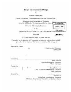 Essays  on  Mechanism  Design