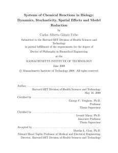 Systems of Chemical Reactions in Biology: Reduction Carlos Alberto G´