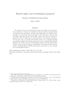 Shared rights and technological progress ∗ Matthew Mitchell and Yuzhe Zhang