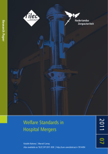 07 2011 Welfare Standards in Hospital Mergers