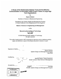 A Study of the  Relationship between  Trust and ... Communication  of Information  within Project Teams  of...