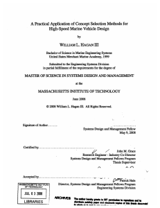 A  Practical Application  of Concept Selection  Methods ... III High-Speed  Marine Vehicle  Design HAGAN