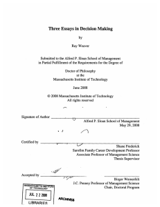 Three Essays  in Decision  Making