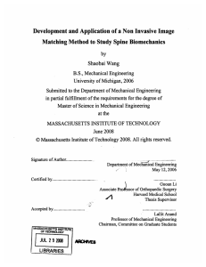 Development  and Application  of a Non  Invasive ... Matching Method to  Study  Spine Biomechanics