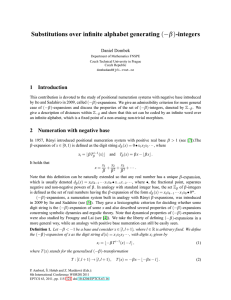 β Substitutions over infinite alphabet generating (− -integers