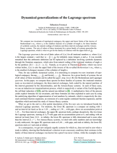 Dynamical generalizations of the Lagrange spectrum S´ebastien Ferenczi