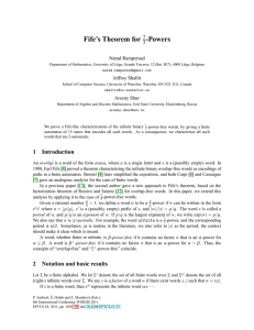 Fife’s Theorem for -Powers 7 3