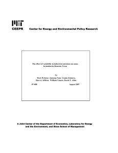 The effect of variability in industrial emissions on ozone by