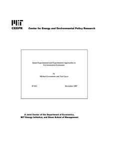 Quasi-Experimental and Experimental Approaches to Environmental Economics by Michael Greenstone and Ted Gayer