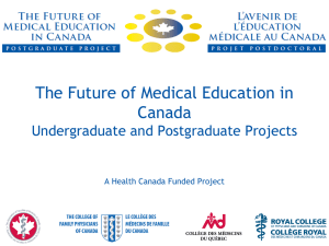 The Future of Medical Education in Canada Undergraduate and Postgraduate Projects