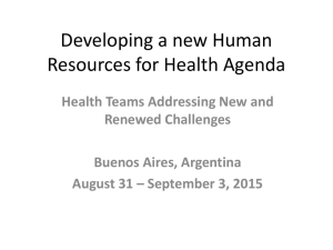 Developing a new Human Resources for Health Agenda