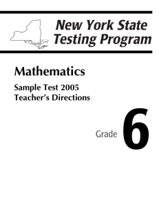 6 Mathematics Grade Sample Test 2005
