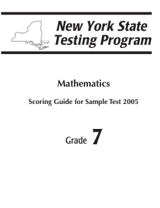 7 Mathematics Grade Scoring Guide for Sample Test 2005