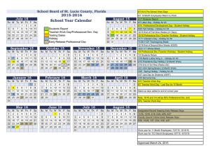 Students Report Teacher Work Day/Professional Dev. Day Testing Dates