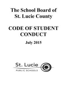 The School Board of St. Lucie County  CODE OF STUDENT