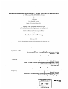 Analysis  and Calibration of  Social  Factors in ... for Diffusion  of Diesel  Vehicle  in ...