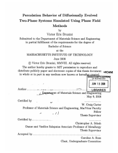 Percolation  Behavior  of  Diffusionally  Evolved Methods