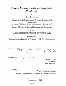 Channel  Network  Growth  and  River ... Morphology Jeffrey  D.  Niemann