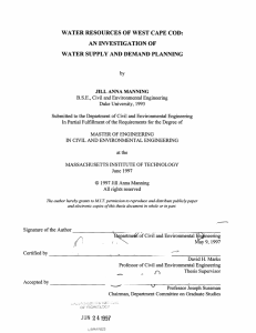 WATER  RESOURCES  OF WEST CAPE COD: