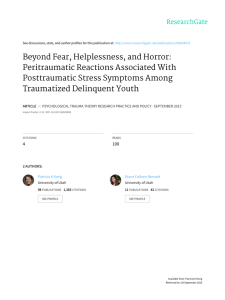 Beyond	Fear,	Helplessness,	and	Horror: Peritraumatic	Reactions	Associated	With Posttraumatic	Stress	Symptoms	Among