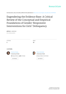 Engendering	the	Evidence	Base:	A	Critical Review	of	the	Conceptual	and	Empirical Foundations	of	Gender-Responsive