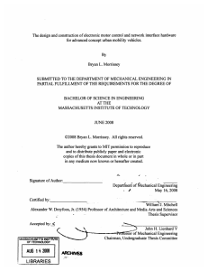 The design  and construction  of electronic  motor ... for advanced  concept urban mobility  vehicles.