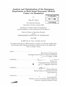 Analysis  and  Optimization  of  the ... Department  at  Beth  Israel  Deaconess ... Center  via  Simulation