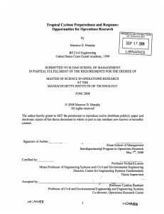 LIBRARIES Tropical Cyclone  Preparedness and Response: MASSACHUSETTS  INSTifUTE