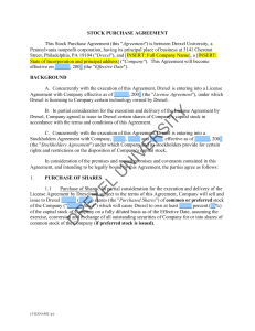 STOCK PURCHASE AGREEMENT Agreement Drexel