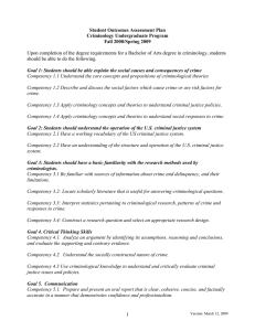 Upon completion of the degree requirements for a Bachelor of... should be able to do the following. Student Outcomes Assessment Plan