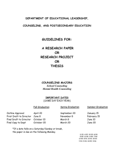 GUIDELINES FOR:  A RESEARCH PAPER OR