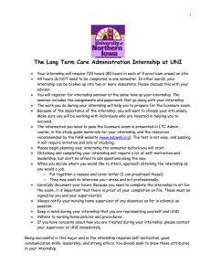 The Long Term Care Administration Internship at UNI 1