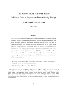 The Role of Proxy Advisory Firms: Evidence from a Regression-Discontinuity Design
