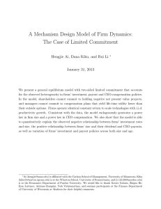 A Mechanism Design Model of Firm Dynamics: January 31, 2013