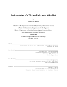 Implementation of a Wireless Underwater Video Link