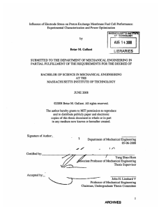 Influence of Electrode  Stress  on Proton Exchange ... Experimental  Characterization  and Power Optimization