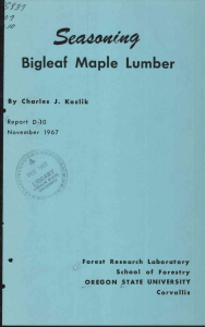 419 Bigleaf Maple Lumber By Charles J. Kozlik School of Forestry