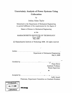 by Uncertainty  Analysis  of  Power  Systems ... Collocation Joshua  Adam  Taylor