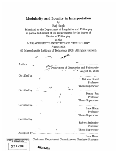 Modularity  and  Locality  in  Interpretation