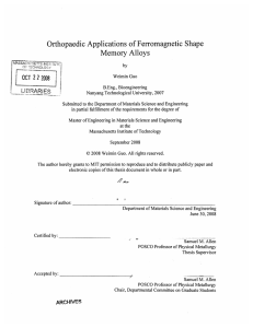 ----- ··--rU1:. I;.. Orthopaedic Applications  of Ferromagnetic  Shape