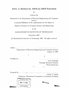 ANA:  A  Method  for  ARM-on-ARM ... Calvin  On