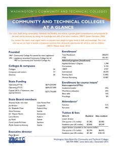 COMMUNITY AND TECHNICAL COLLEGES AT A GLANCE