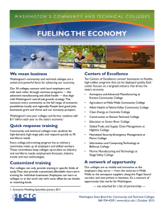 FUELING THE  ECONOMY We mean business Centers of Excellence