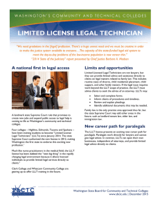 LIMITED LICENSE LEGAL TECHNICIAN
