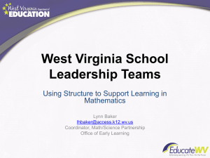 West Virginia School Leadership Teams Using Structure to Support Learning in Mathematics