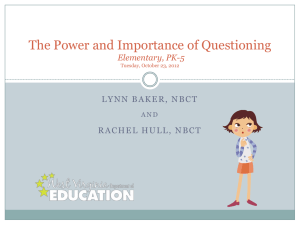 The Power and Importance of Questioning Elementary, PK-5