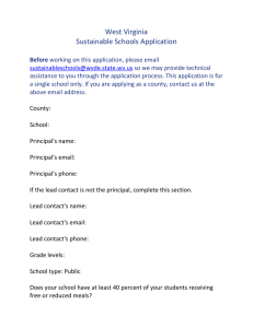 West Virginia Sustainable Schools Application